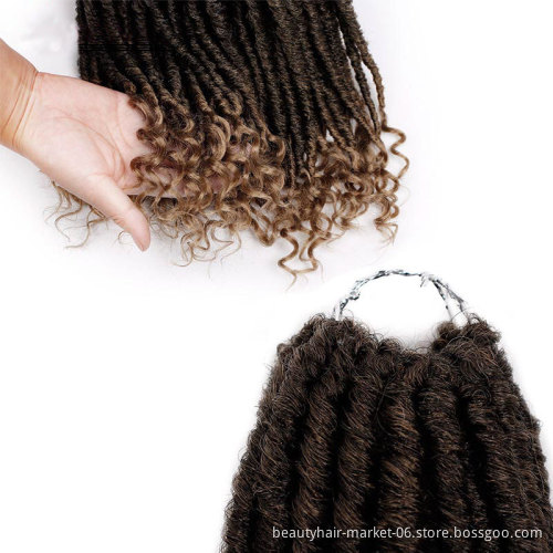 Cheap Price Wholesale soft dread new wave ombre synthetic crochet braids hair extensions curly sister goddess faux locs